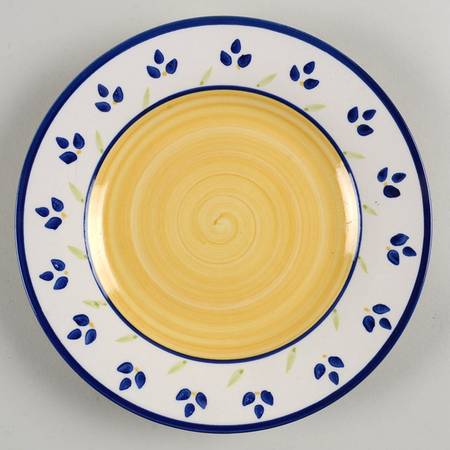 Color Strokes (Blue Leaves) Salad Plate