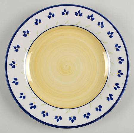 Color Strokes (Blue Leaves) Dinner Plate