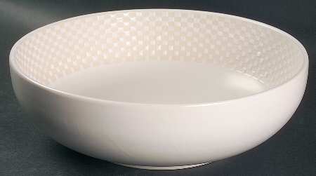 Crisscross White 9" Round Serving Bowl