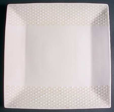 Crisscross White 12" Chop Plate (Round Platter)
