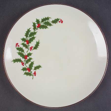 Holly Cream Salad Plate