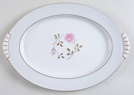 Garden Rose 15" Oval Serving Platter