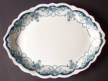 Dartmouth Blue Green 16" Oval Serving Platter