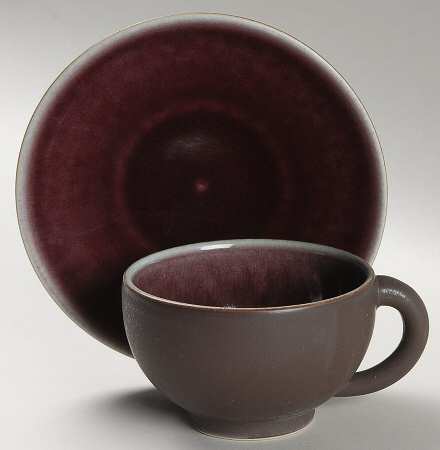 Tourron Eggplant Flat Cup & Saucer Set
