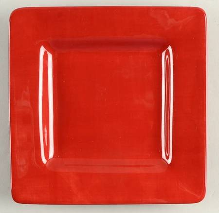 Cherry Red Square Salad Plate