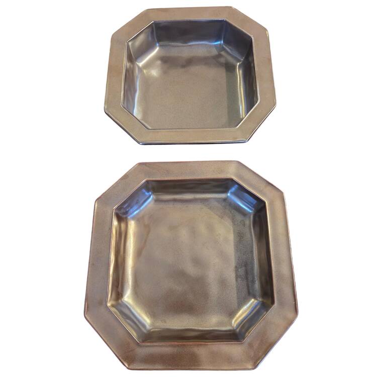 Pewter Stoneware 8" Square Baker