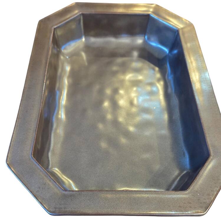 Pewter Stoneware 13"  Rectangular Baker