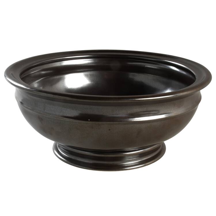 Pewter Stoneware Round Vegetable No Lid