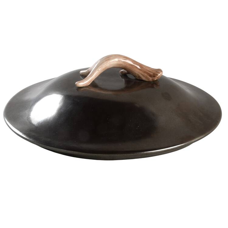 Pewter Stoneware Lid for Round Vegetable