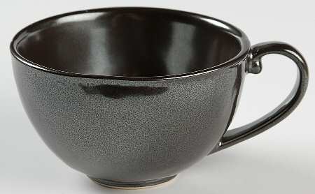 Pewter Stoneware Flat Cup