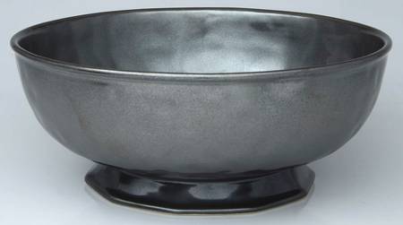 Pewter Stoneware 14" Round Serving Bowl