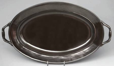 Pewter Stoneware 20" Oval Turkey Platter