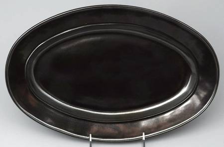 Pewter Stoneware 14" Oval Serving Platter