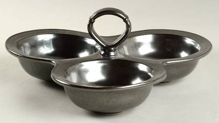 Pewter Stoneware 3-Part Relish