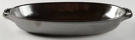 Pewter Stoneware 15" Oval Baker