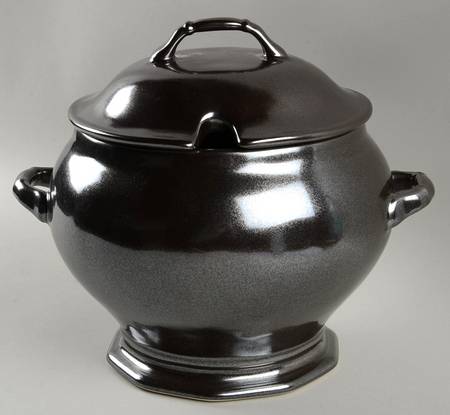 Pewter Stoneware Tureen &  Lid