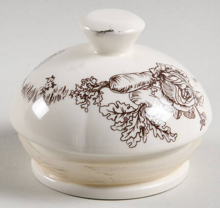 Bunny Toile Brown Lid for Small Canister