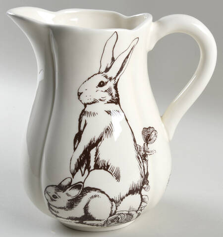 Bunny Toile Brown 60 Oz Pitcher