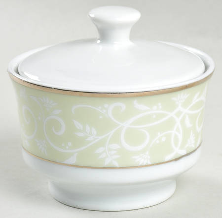 Chambour Green Sugar Bowl & Lid