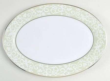 Chambour Green 12" Oval Serving Platter