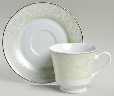 Chambour Green Footed Cup & Saucer Set