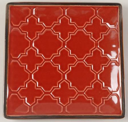 Artesia Red Square Salad Plate