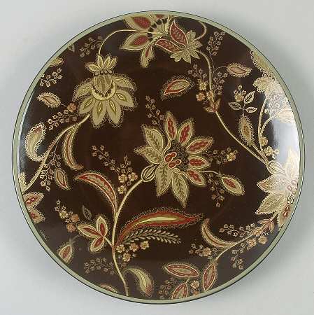Turkish Floral Brown Salad Plate