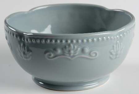 Scalloped Floral Blue Soup/Cereal Bowl