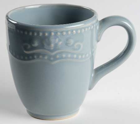 Scalloped Floral Blue Mug