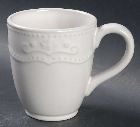 Scalloped Floral White Mug