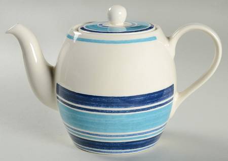 Farmhouse Blue Stripe Teapot & Lid