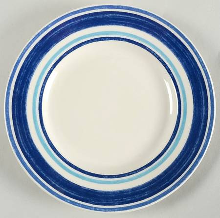 Farmhouse Blue Stripe Salad Plate