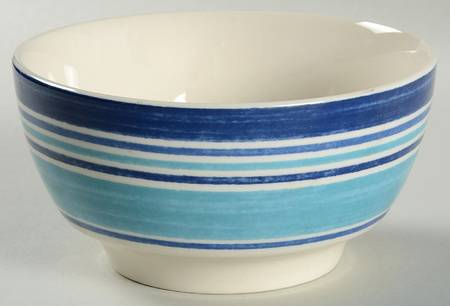 Farmhouse Blue Stripe Soup/Cereal Bowl