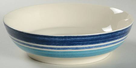 Farmhouse Blue Stripe 8" Individual Pasta Bowl
