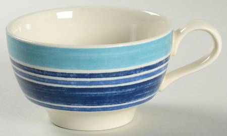 Farmhouse Blue Stripe Flat Cup