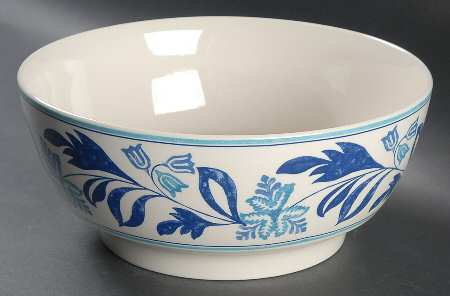Farmhouse Blue Fern 10" Round Serving Bowl