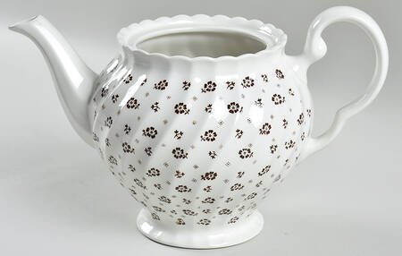Mille Fleurs Brown Teapot No Lid