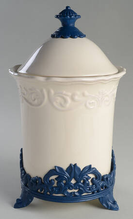 Corvella Ivory Med Canister W/Mtl Stand (Stand Fits All Canister)