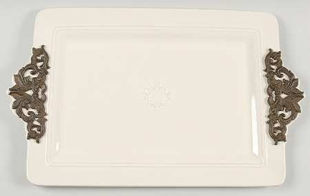 Corvella Ivory 21" Rectangular Tray