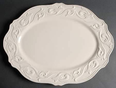 Corvella Ivory 18" Oval Serving Platter