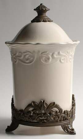 Corvella Ivory Medium Canister w/Mtl Stand(Std Fits All Canister)