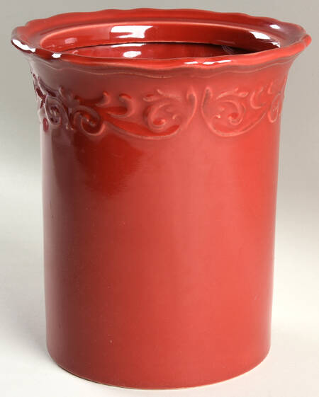 Corvella Red Large Canister, No Lid Or Metal Stand