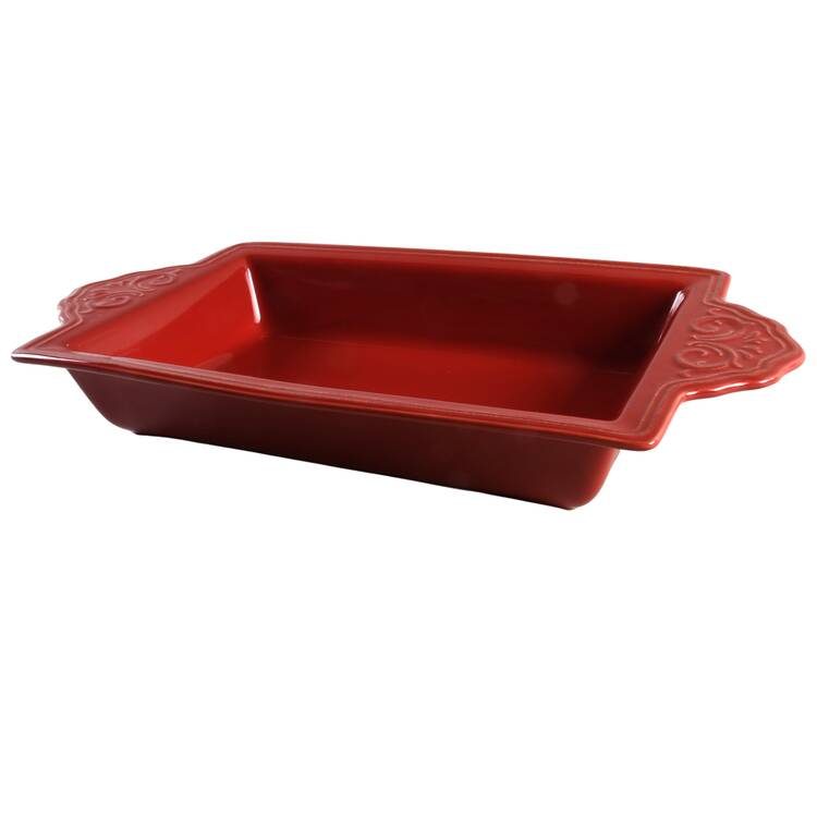 Corvella Red 19" Rectangular Baker