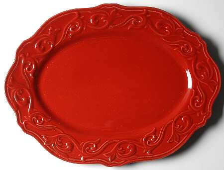 Corvella Red 18" Oval Serving Platter