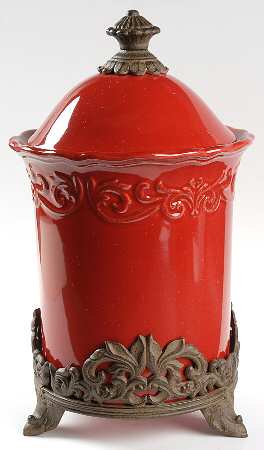 Corvella Red Medium Canister w/Mtl Stand(Std Fits All Canister)