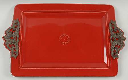 Corvella Red 21" Rectangular Tray