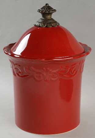 Corvella Red Small Canister & Lid No Metal Stand