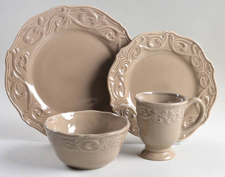 Corvella Taupe 4 Piece Place Setting