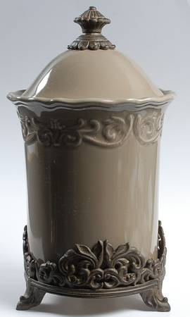 Corvella Taupe Medium Canister w/Mtl Stand(Std Fits All Canister)