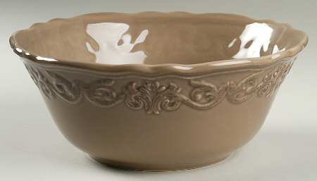 Corvella Taupe 10" Round Serving Bowl